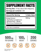 BulkSupplements.com Shilajit Extract Powder - Fulvic Acid Supplement, Shilajit Supplement - Gluten Free, 500mg per Serving of Shilajit Powder, 100g (3.5 oz) (Pack of 1)