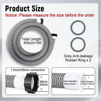 Conderyang 1 Pack 1 1/2 Pool Hose for Above Ground Pools 15ft Long Pool Pump Replacement Filter Hoses 1.5" EVA Swimming Pools Filter Hose for Filters Pumps, Saltwater Systems and Sand filters (Black)