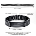 P.BLAKE Straps Watch Band Link Bracelet for Men, Stainless Steel Engraved American Flag Bible Verse Lord’s Prayer Christian Easter Anniversary Jewelry Gift for Dad Son Husband Boyfriend Him