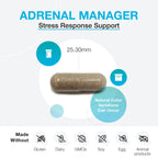 XYMOGEN Adrenal Manager - Adrenal Health Supplement for Everyday Stress Support - Argentinian Bovine Tissues - Pantothenic Acid, Vitamin C, Vitamin B6 - Dairy-Free & Gluten-Free - 60 Capsules