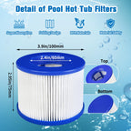SLSM Screw-in Hot Tub Filter Cartridges Replacement for All RELXTIME, ALEKO, Wejoy, Aquaspa Spa,Clever Spa Filter,Threaded Filter for Inflatable Hot Tubs & Massage Pools (12 Pack)