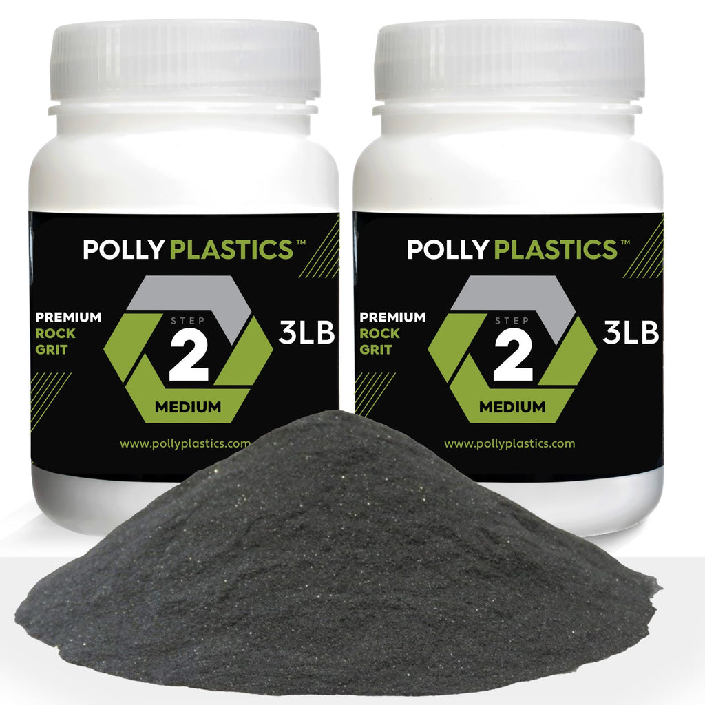 Polly Plastics Rock Tumbler Media Grit Refill, Medium 180/220 Silicon Carbide Grit, Stage 2 for Tumbling Stones (2 Pack) (6 lb.)