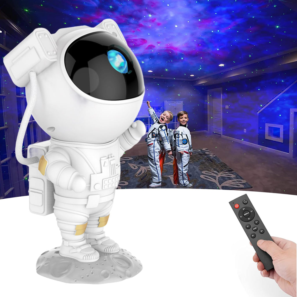 Kids Astronaut Star Projector Night Light - Galaxy Space Lamp with Remote, 8 Nebula Effects, Timer, 360° Rotating Head, Cool Room Decor, Birthday Christmas Gift for Children Teens