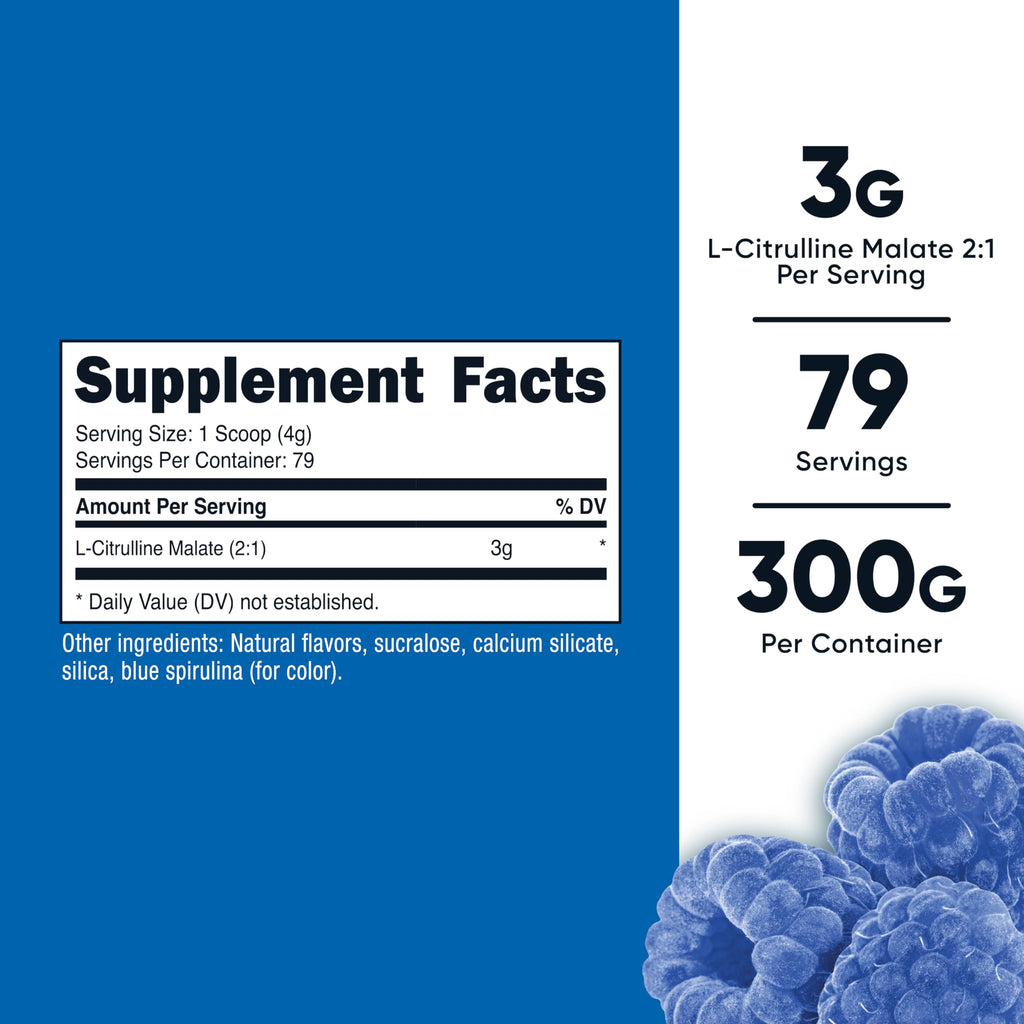 Nutricost L-Citrulline Malate 2:1 (300 Grams) (Blue Raspberry)