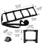 Bed Ladder Assist 160 Inch, Munzong Black Pull Up& Sit Up Assist Device, Assistive Bedside Straps w/ 5 Handle, Portable Rope Beds Ladder Helper for Elderly Senior Injury Handicap Patient Pregnant(4 m)