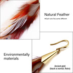 Bohemian Feather Dangle Earrings for Women with Shell Beads Long Tassel Design Drop Earrings (Style-Boho)