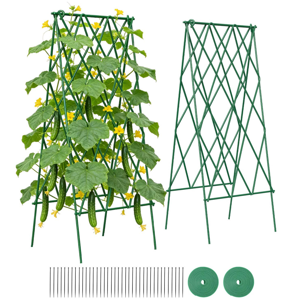 Suteck Cucumber Trellis 39.2" 2 Pack A-Frame, Foldable Metal