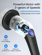 Keimi Electric Spin Scrubber, 2025 New Cordless Shower Cleaning Brush with 8 Replaceable Brush Heads, 3 Adjustable Speeds, and Adjustable Extension Handle for Bathroom Floor Tile