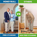 HONEYBULL Walking Cane for Men & Women Foldable, Adjustable, Heavy Duty, Free Standing, All Terrain, Collapsible Walking Sticks for Seniors & Adults (Black)