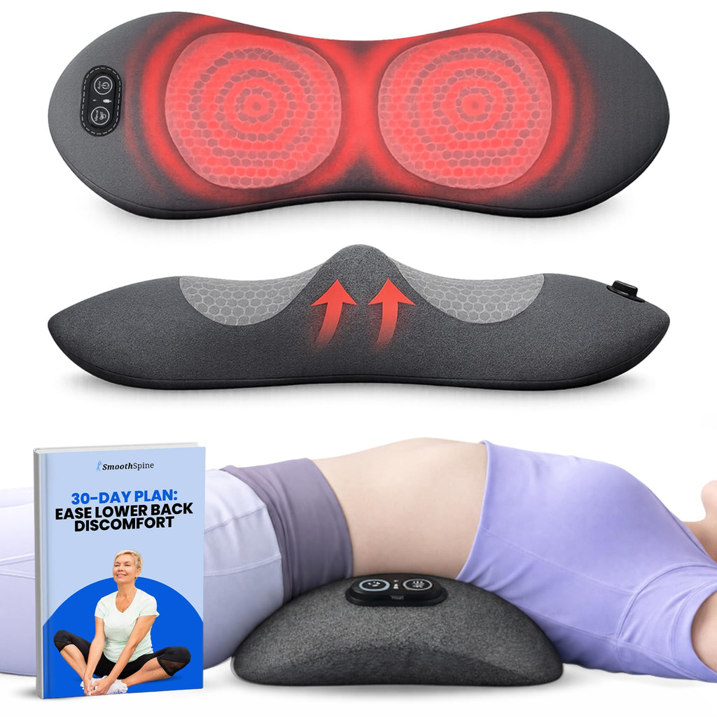 SmoothSpine Triple Fusion Back Massager - The Official Smooth Spine Massager with Heat - Design to Support Lower Back Comfort, Relaxation Device for Home Use (Triple Fusion Back Massager)