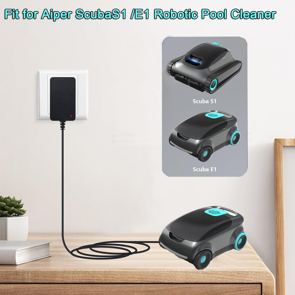Power Supply Charger for Aiper Scuba S1 Cordless Robotic Pool Cleaner, 16.8V Charger for Aiper Scuba S1 E1 14.4V Li-ion Battery Cordless Robotic Pool Vacuum Cleaner