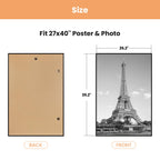 upsimples 27x40 Poster Frame, Easy Slide-In Assembly, Black, 3 Pack