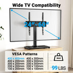 PERLESMITH Universal Swivel TV Stand Base for 24-60 inch TVs up to 99lbs