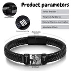 Personalized Picture Bracelet for Men Custom Engraved Bracelets with Photo Name,Custom Bracelet Gift for Boyfriend Husband Father's Day Christmas (Black)