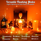 cshare Halloween String Lights Outdoor Waterproof, Solar Fairy Lights 16.4ft 50LED 8 Modes Orange Halloween Lights for Yard Outside Pathway Patio Party Backyard Decorations