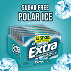 EXTRA Gum Polar Ice Sugarfree Mint Chewing Gum Mega Packs, 35 Count, 6 Pack