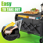 500LBS Large Collapsible Folding Wagon Carts Heavy Duty with Table & Brakes