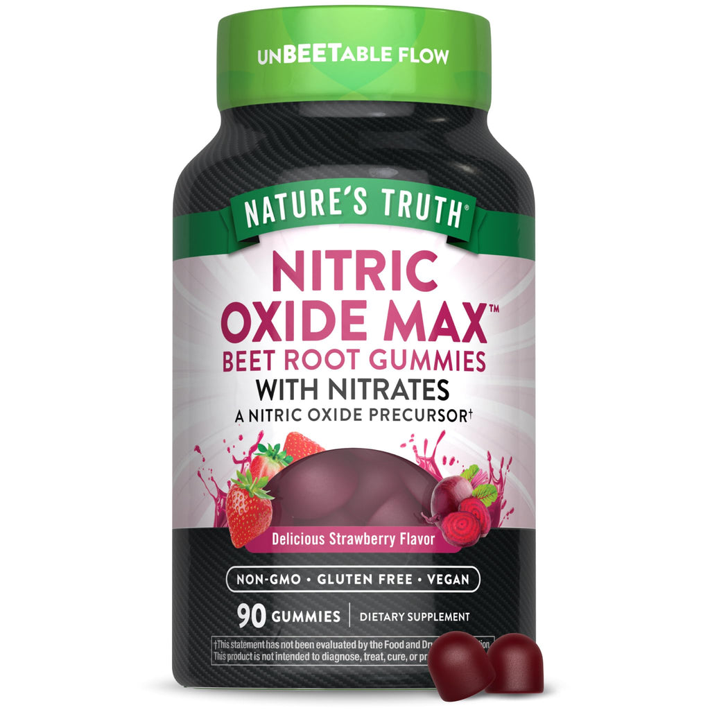 Nature's Truth Nitric Oxide Beet Root Gummies | 90 Count | with Nitrates