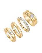 PAVOI 14K Yellow Gold Plated Stackable Rings for Women, Yellow Gold