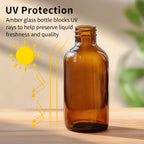 35 Pack 4oz Amber Glass Boston Round Bottles with Polycone Leak-Proof Phenolic Caps – Brown Airtight Refillable Containers for Homemade Vanilla Extract, Essential Oils, Herbal Medicine, and Syrups