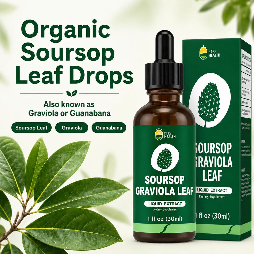 Organic Soursop Graviola Leaf Extract Liquid Drops | Pure Soursop Bitters Liquid for Immune Support | GMP Certified, Vegan, Non-GMO, Gluten Free | 1 Fl Oz