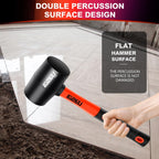 LOZAGU 2-Pack Rubber Mallet Hammer Set, 16oz & 35mm Tool for Flooring, Tent Stakes, Woodworking, Camping, Crafts, Jewelry Wood