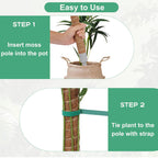 3 Pack Moss Pole, 50 Inch Monstera Plant Support, Tall Moss Poles for Climbing Plants Indoor DIY, Coco Coir Plant Pole Moss Plant Stick Support Stake Kit for Potted Plants, Pothos, Philodendron