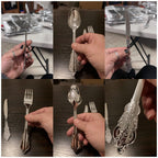 WDF 360 Pieces Silver Plastic Silverware- Disposable Flatware - Heavyweight Plastic Cutlery- Includes 120 Forks, 120 Spoons, 120 Knives for Christmas