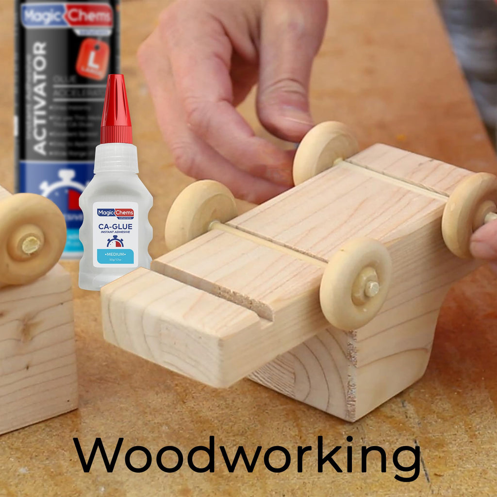 CA Glue with Activator (4 x 1.7 oz + 2 x 13.5 fl oz Activator), Cyanoacrylate Adhesive for 3D Printing & Acrylic, Strong Bond Super Glue Accelerator Set (2 Pack)