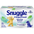 Snuggle SuperFresh Fabric Softener Dryer Sheets, Morning Breeze, Long-Lasting Fresh&Clean Scent, Tackles Pet Odor, Helps Repel Pet Hair, Reduces Static&Fights Wrinkles, HE Safe,200 Count (Pack of 6)