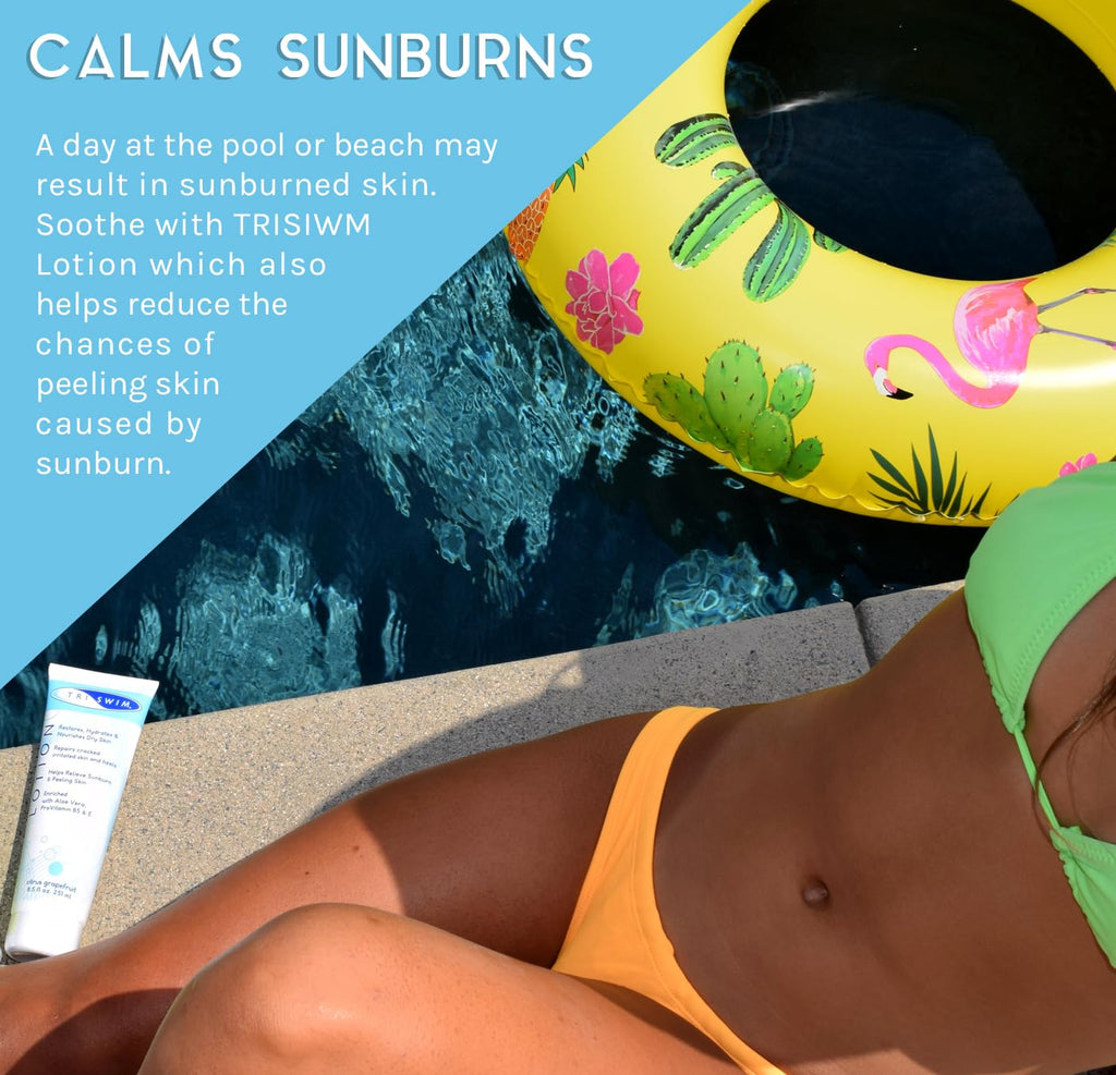 TRISWIM Swim Lotion 8.5oz | Neutralizes Chlorine, Bromine & Saltwater Odors | Hydrates & Soothes Dry Skin | Enriched with Aloe, Shea Butter & Coconut Oil | Zen Grapefruit Scent