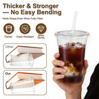 Lideropa 100 Pack 16oz Clear Plastic Cups with Lids and Straws, Leak-Proof Disposable Iced Coffee Cups, BPA-Free Recyclable PET To-Go Cups for Smoothies & Cold Drinks