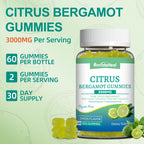 SmildeHeal Citrus Bergamot Gummies 3000mg, Bergamot Supplement for High Cholesterol, Cholesterol Lowering Supplement for Heart, Immune System & Anti-Aging, Sugar Free Vegan 120 Gummies