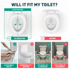 Lunderg Raised Toilet Seat with Handles - Elongated - Easy to Install Toilet Seat Risers for Seniors - Adds 3 Inches & Works like the one you’ve always used - Elegant design - No Hospital Vibe