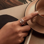 MUNDELL 925 Sterling Silver Simple Multi-layer Open Ring Adjustable Ring for Women Stackable Ring Fine Jewelry
