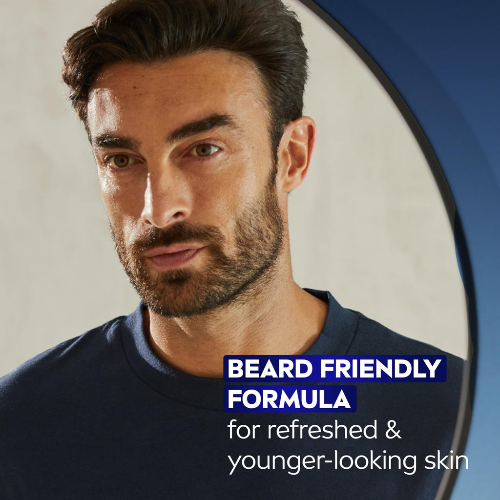 NIVEA MEN Age Defense Daily Face Moisturizer with Broad Spectrum SPF 30 Sunscreen, Pro-Retinol and Hyaluronic Acid, Beard-Friendly Face Lotion Helps Defend Against UVA/UVB Rays, 1.7 Fl Oz Bottle