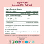 PURE SYNERGY SuperPure Astaxanthin Extract | Organic Astaxanthin from Algae with Sunflower Lecithin | Antioxidant Support for Skin and Eye Health (60 Capsules)