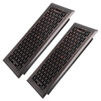 Howeall 4x12 Inches 2 Pack Heavy Duty Walkable Floor Register - Easy Adjust Air Supply Lever Decorative Floor Vent Covers - Boston Design Vent Covers for Home - Oil Rubbed Bronze