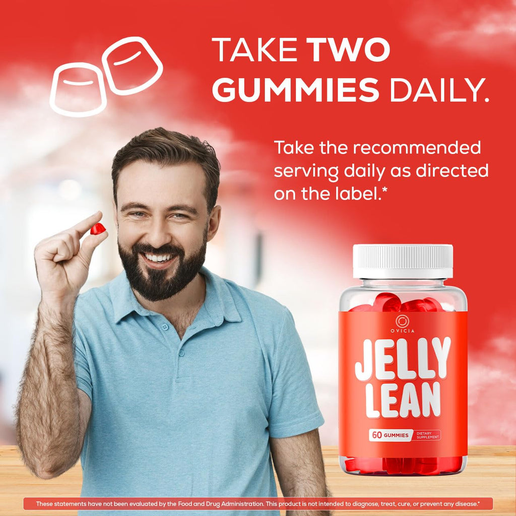 Jelly Lean Gummies - Official Jelly Lean Gummys Advanced Premium Formula Maximum Strength, All Natural Daily JellyLean Vitamins Support for Overall Health & Wellness, 60 Gummies for 1 Month