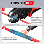Heat Shrink Wire Butt Connector Kit Marine Waterproof Crimp Splice Terminal