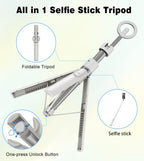 TONEOF 68" Magnetic Aluminum Phone Tripod Selfie Stick for iPhone & Android
