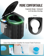 Portable Toilet with Urine Gel & Leak-Proof Bags – Odorless Camping Toilet for Adults & Kids, Outdoor Travel Potty with Ergonomic Design