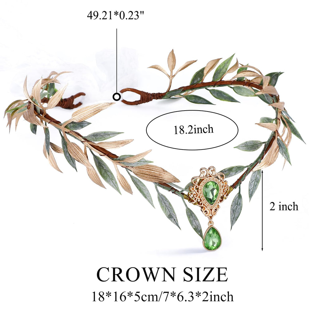 MOSTORY Renaissance Fairy Flower Crown, Woodland Elf Crown Headpiece