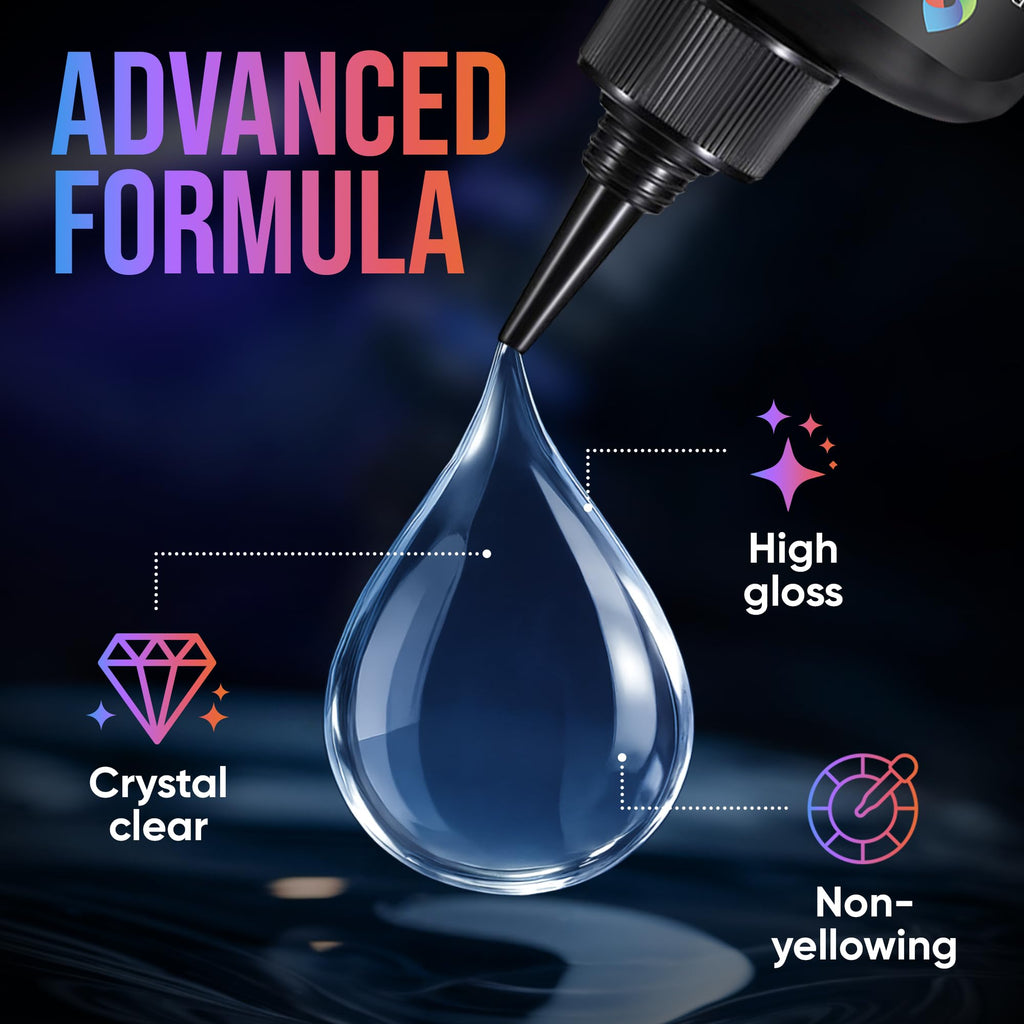 CRAFT RESIN 300g UV Resin Kit Hard Type Low Viscosity – Crystal Clear and No-Yellowing UV Resin Glue for DIY, Jewelry Making, Molds Casting and Polymer Clay Projects - Fast Cure Under UV Light