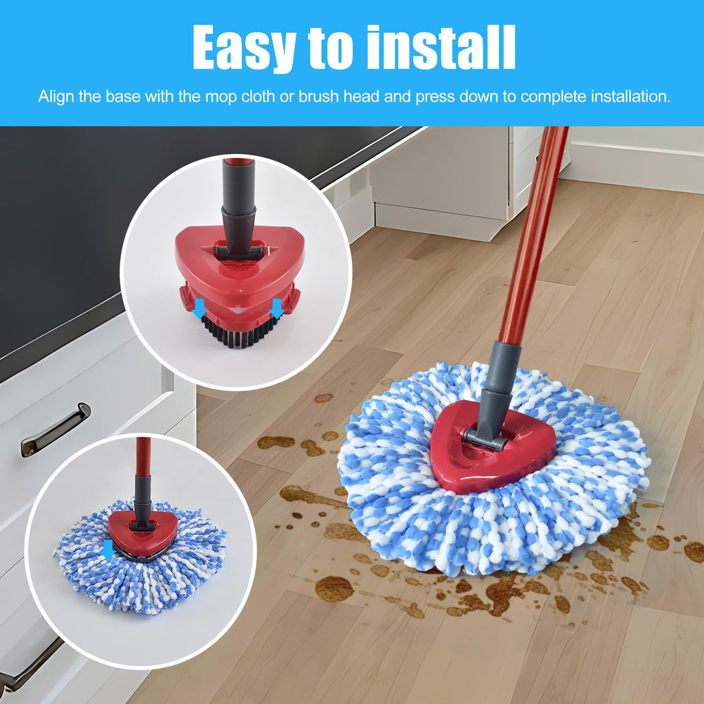 Mop Replacement for Ocedar, Mop for O Cedar, Replacement Mop for O Cedar Spin Mop Contains 4-Section Mop Handle 2 Mop Replace Head 1 Mop Base 1 Scrubber Mop Head for O-Cedar Spin Mop