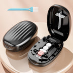 Pill Cutter Splitter for Small and Tiny Pills, 1/2 1/4 Pill Splitter for Small Pills,Vitamins, Tablets in Half or Quarters, Accurate and Easy Cutting, Stainless Steel Blade, Back Storage (Black)