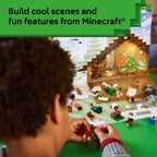 LEGO Minecraft Advent Calendar 2025 Building Toy - Kids Holiday Countdown Set for Boys & Girls, Ages 7+ - 24 Buildable Surprises & 8 Minifigures for Gamers - Collectible Gift for Christmas - 21280