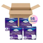 TENA Sensitive Care Overnight Incontinence Underwear for Women, Bladder Control and Postpartum, Extra Large, 56 Count (Waist Size 39in-52in)
