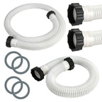Conderyang 2 Pack 1 1/2 Pool Hose for Above Ground Pools 6ft&3ft Long Pool Pump Replacement Filter Hoses 1.5" EVA Swimming Pool Filter Hose for Filter Pumps, Saltwater Systems and Sand Filters (White)