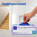 Medline FitGuard Touch Nitrile Exam Gloves, 250 Count,X-Large, Powder Free,Disposable, Not Made with Natural Rubber Latex, Excellent Sense of Touch for Medical Tasks, Durable for Household Chores